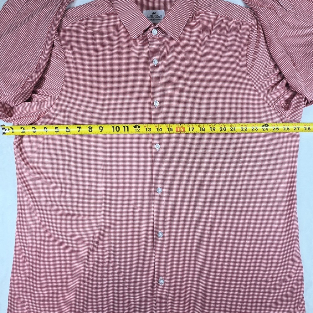Mizzen Main‎ Shirt Mens 2XL Red Gingham Standard Long Sleeve Performance Stretch - Picture 9 of 9